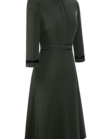 Round Neck Three-Quater Sleeve Dress