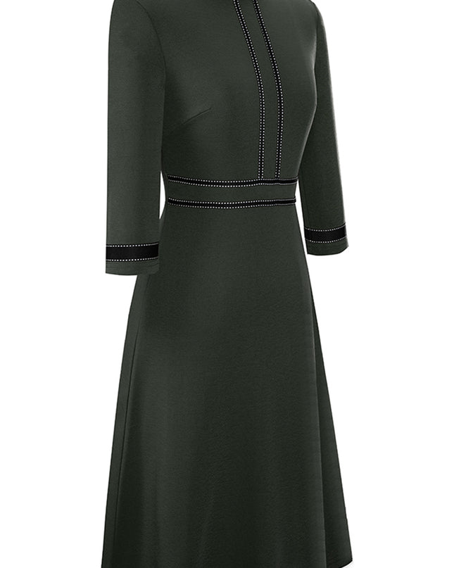Round Neck Three-Quater Sleeve Dress