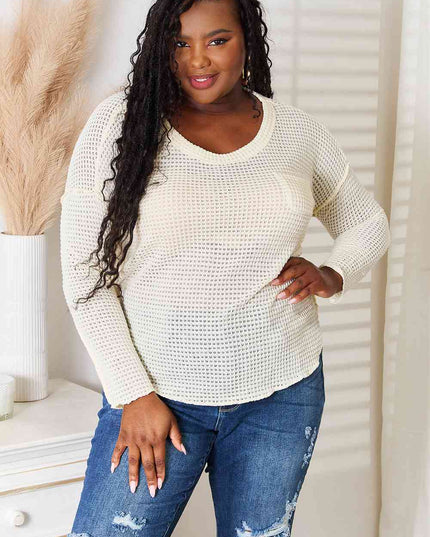 Culture Code Full Size Scoop Neck Patch Pocket Top