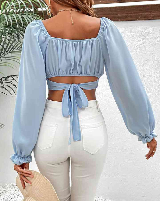 Raglan Sleeve Cropped Blouse