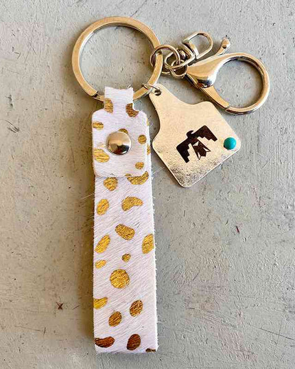 Genuine Leather Alloy Keychain