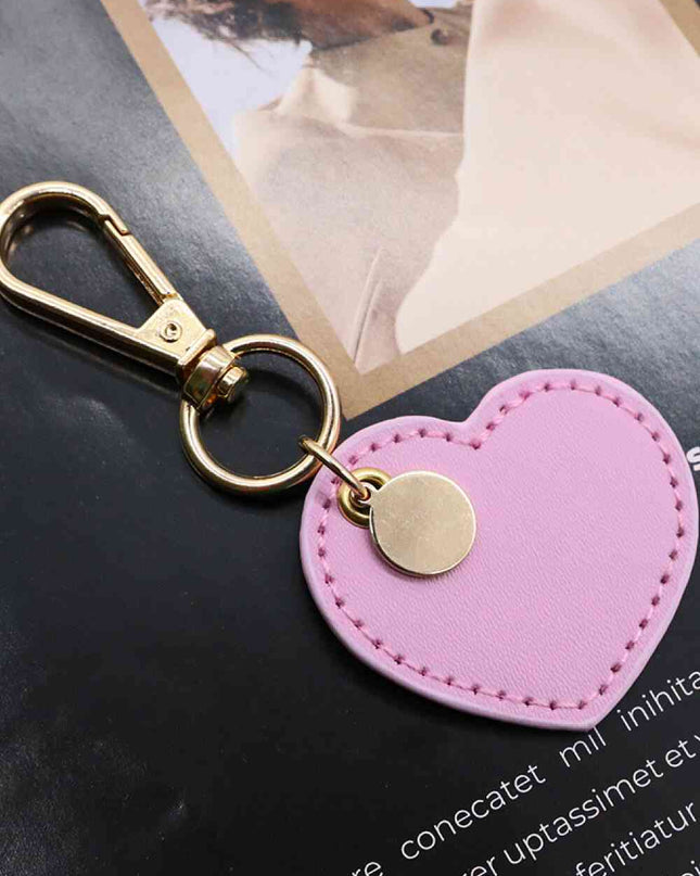 Assorted 4-Pack Heart Shape PU Leather Keychain