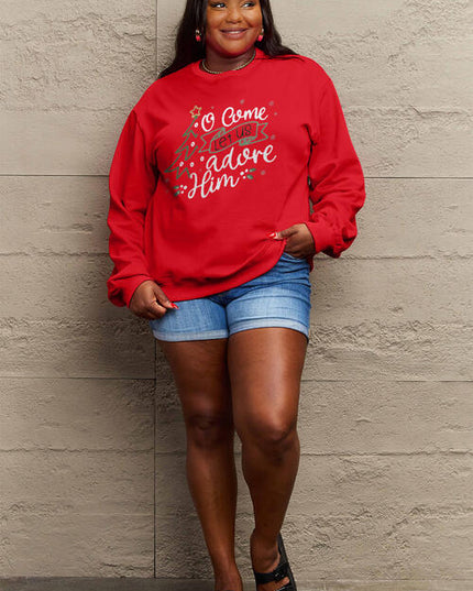 Simply Love Full Size Letter Graphic Long Sleeve Sweatshirt