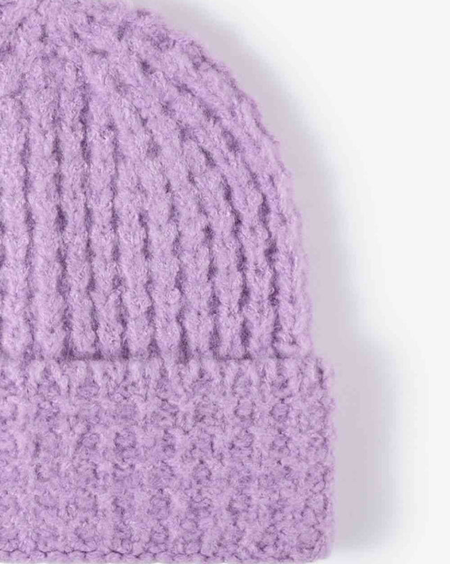 Waffle-Knit Cuff Beanie