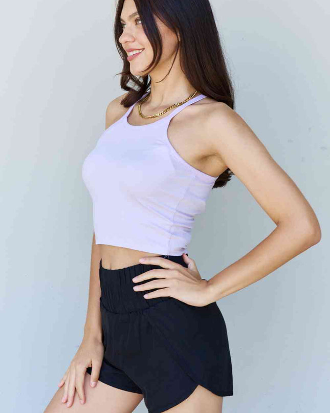 Ninexis Everyday Staple Soft Modal Short Strap Ribbed Tank Top in Lavender