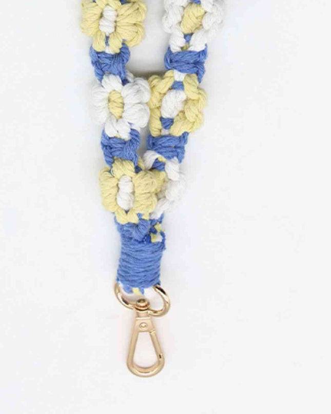 Assorted 4-Piece Macrame Flower Keychain