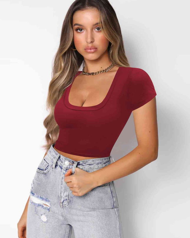 Square Neck Cropped T-Shirt