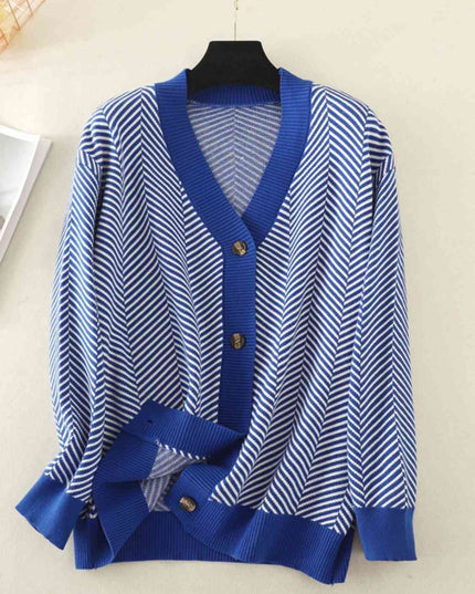 Button Down V-Neck Cardigan