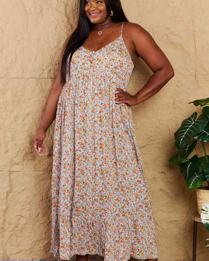 HEYSON Take Your Chances Full Size Floral Halter Neck Maxi Dress