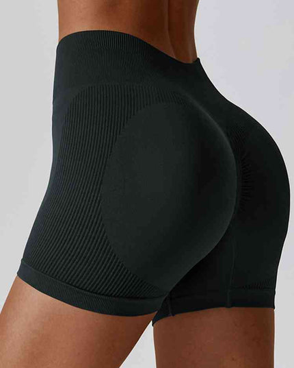 Wide Waistband Slim Fit Sports Shorts