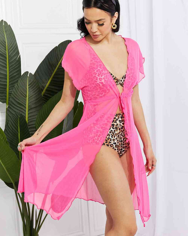 Marina West Swim Pool Day Mesh Tie-Front Cover-Up