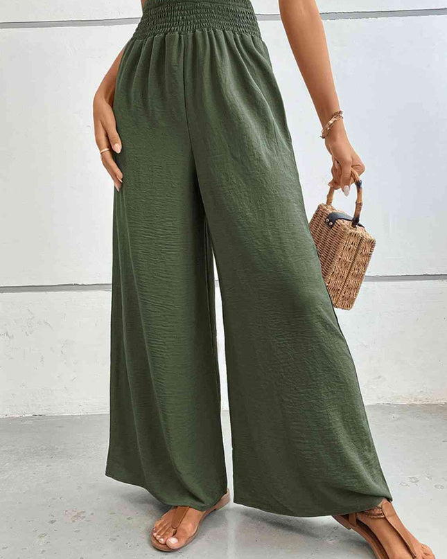Wide Waistband Relax Fit Long Pants