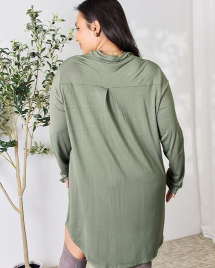 Celeste Full Size Button Down Shirt Dress