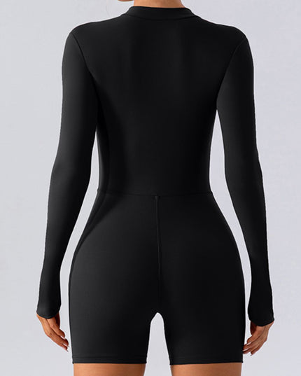 Half Zip Long Sleeve Active Romper