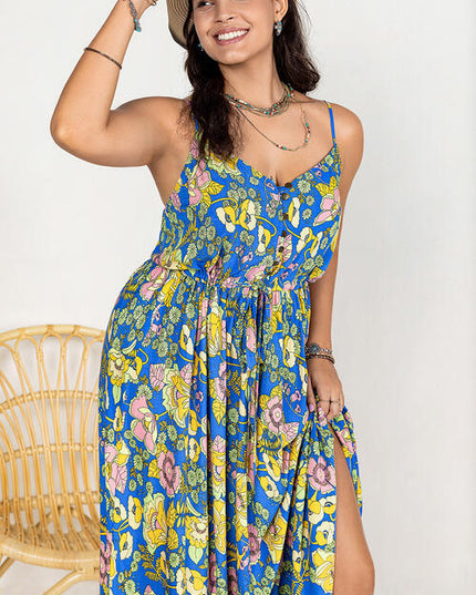 Drawstring Ruffle Hem Maxi Dress