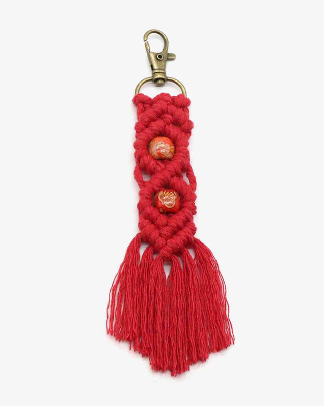 Assorted 4-Pack Handmade Macrame Fringe Keychain