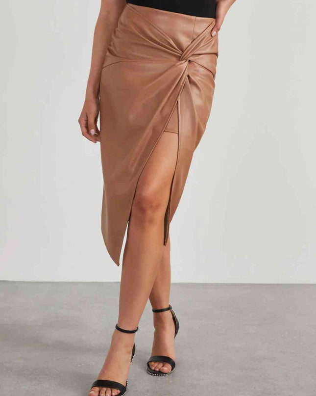 Twist Detail High Waist Skirt