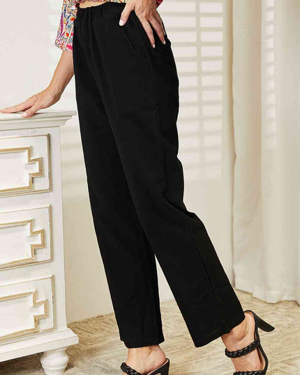 Double Take Pull-On Pants with Pockets