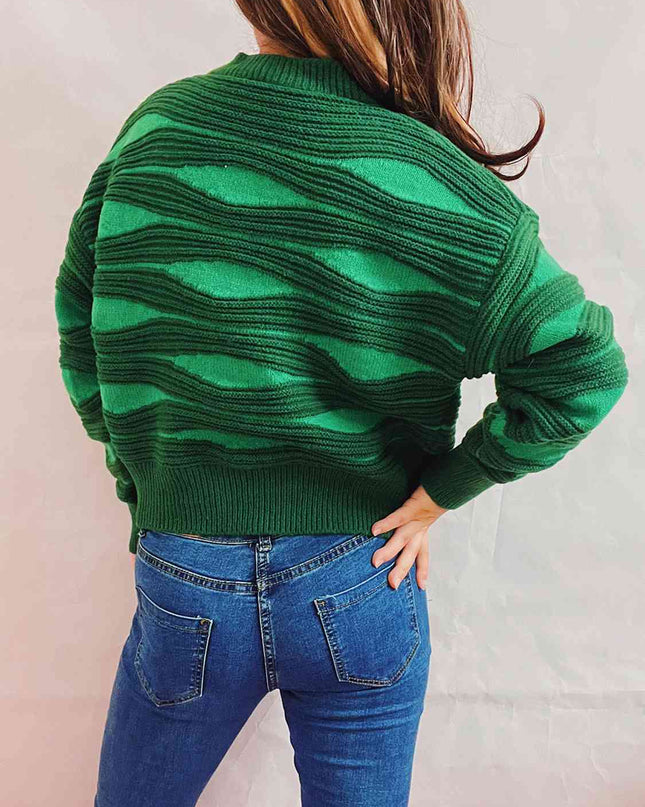 Color Block Button Front Cardigan
