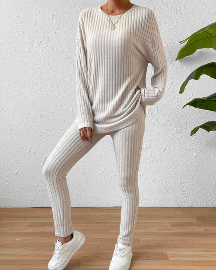 Ribbed Top and Pants Lounge Set