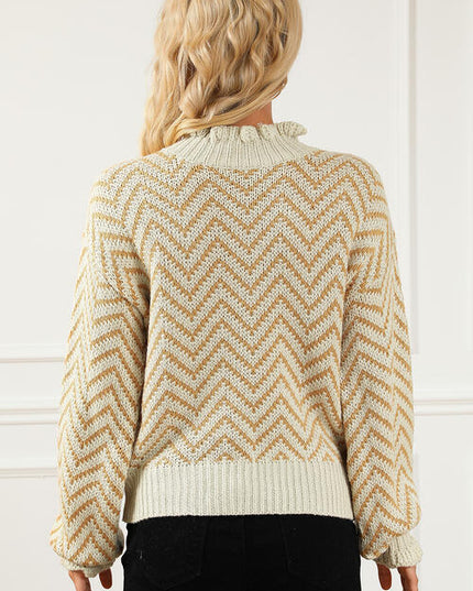 Mock Neck Drop Shoulder Sweater