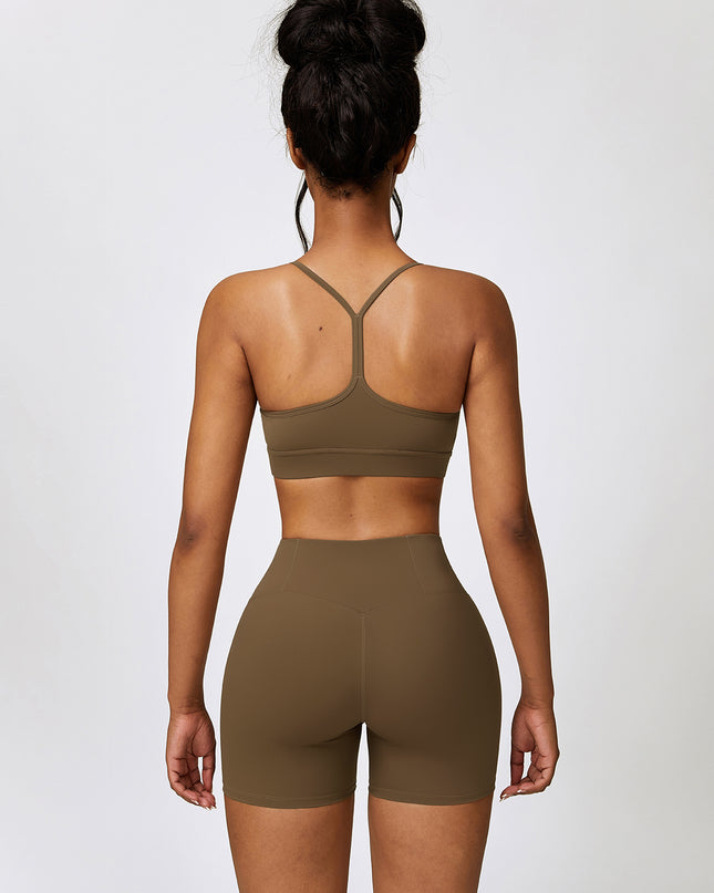 Sport Bra and Wide Waistband Shorts Set