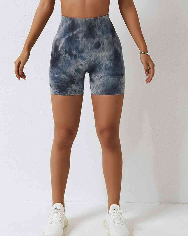 Tie Dye Wide Waistband Slim Fit Sports Shorts