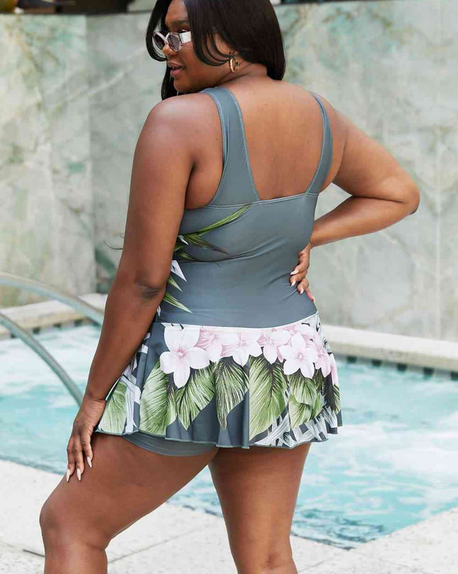 Marina West Swim Full Size Clear Waters Swim Dress in Aloha Forest