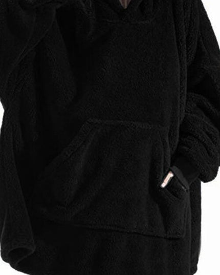Long Sleeve Pocketed Hooded Lounge Top