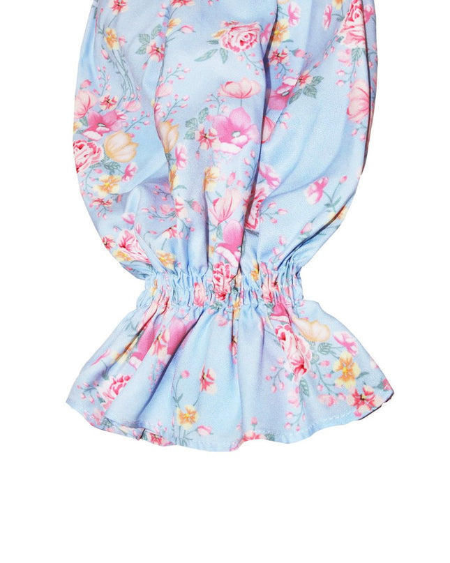 Double Take Cropped Sweetheart Neck Bubble Sleeve Blouse