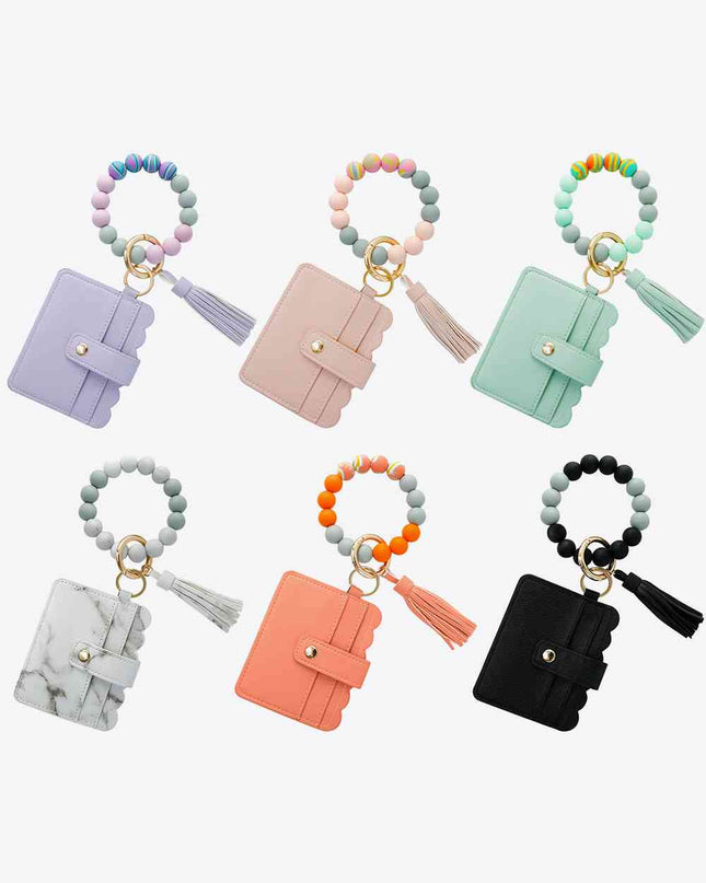 Beaded Tassel Keychain with Wallet