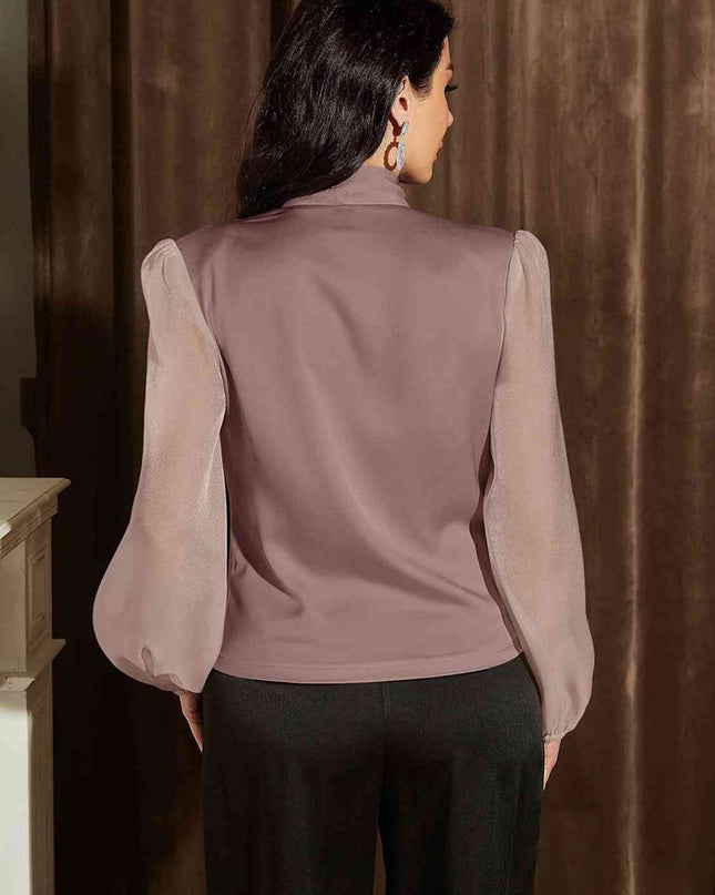 Pleated Detail Balloon Sleeve Blouse