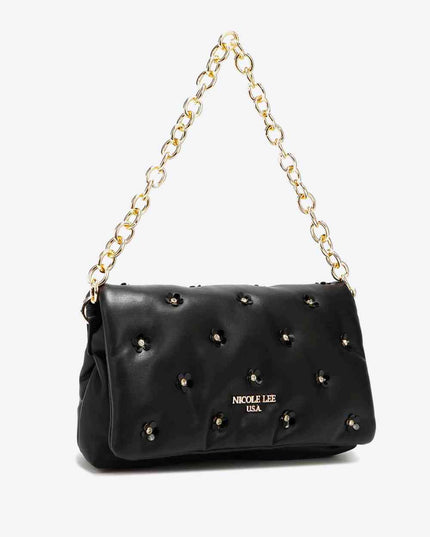 Nicole Lee USA Diamond Flower Messenger Crossbody Bag