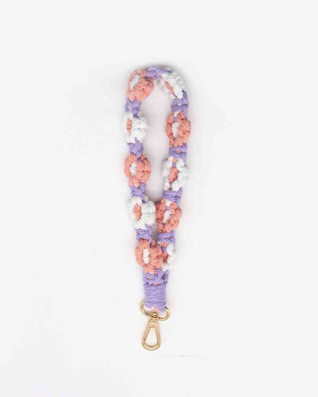 Assorted 4-Piece Macrame Flower Keychain