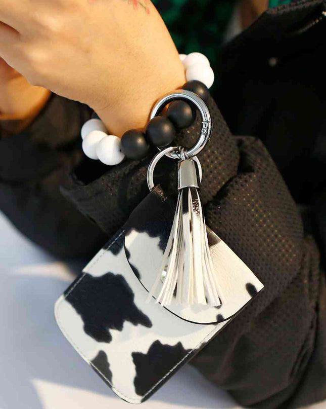 Bead Wristlet Key Chain with Wallet