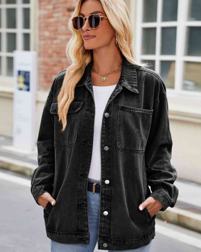 Button Up Denim Jacket with Pockets