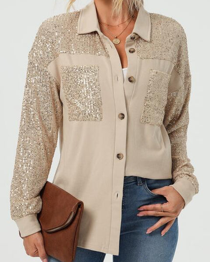 Sequin Long Sleeve Shirt
