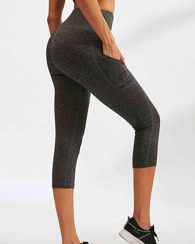 Slim Fit Wide Waistband Active Leggings with Pockets