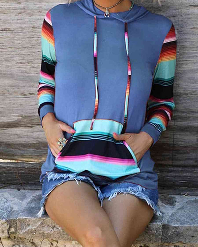 Striped Long Sleeve Hoodie