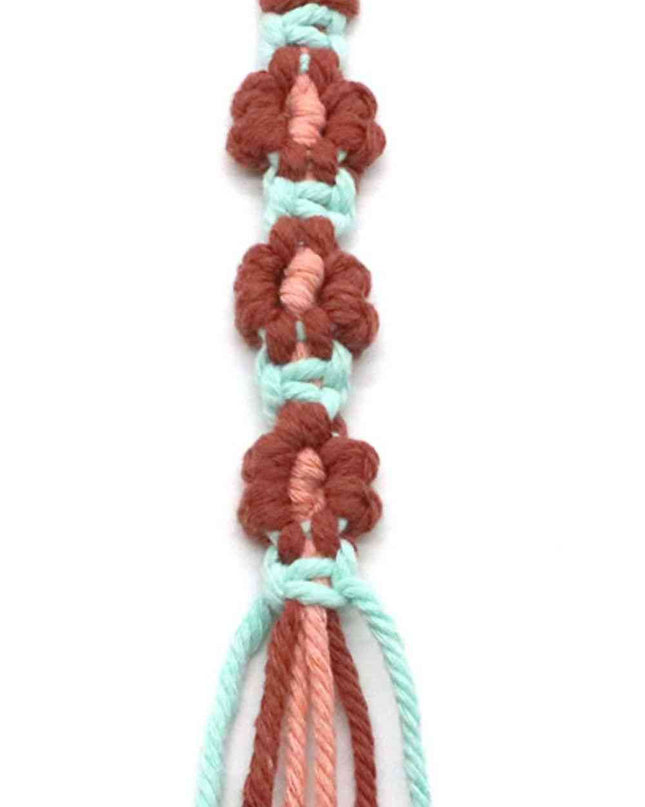 Assorted 4-Pack Hand-Woven Flower Keychain
