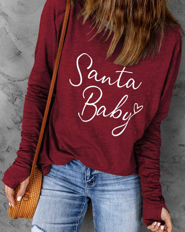 SANTA BABY Graphic Long Sleeve T-Shirt