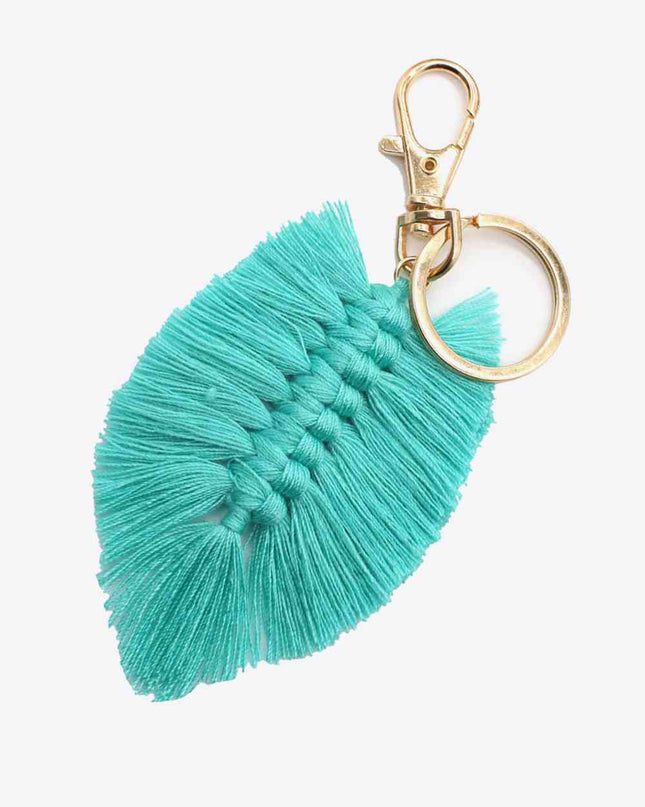 Assorted 4-Pack Leaf Shape Fringe Keychain