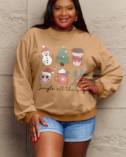 Simply Love Full Size JINGLE ALL THE WAY Long Sleeve Sweatshirt