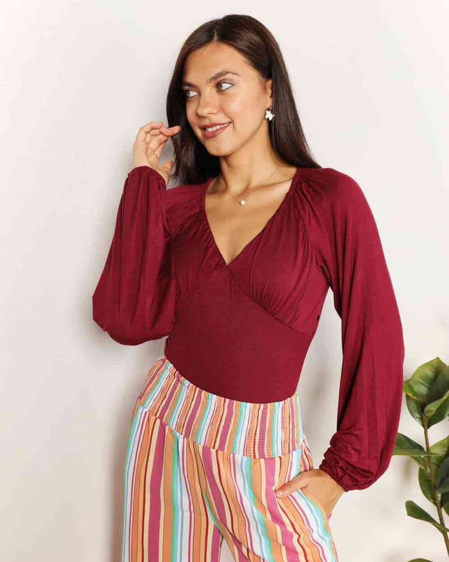 Culture Code  Full Size V-Neck Bodysuit