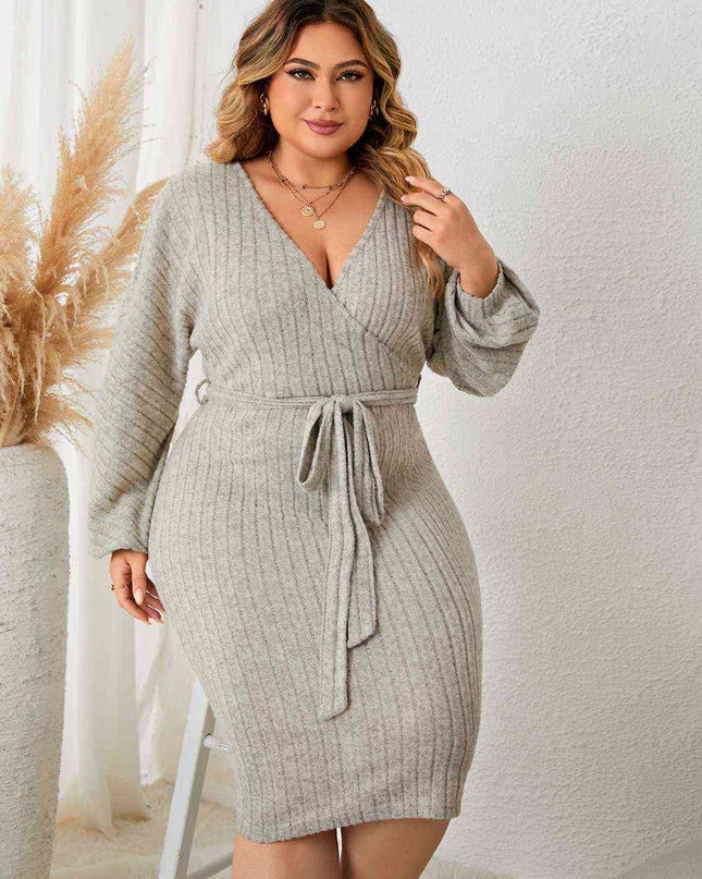 Plus Size Tie Waist Wrap Dress