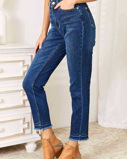 Judy Blue Full Size High Waist Released Hem Slit Jeans