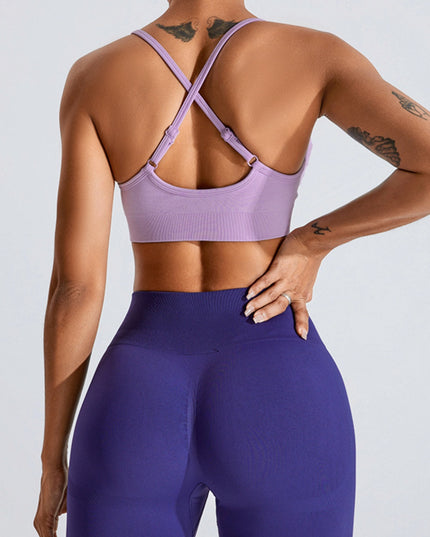 Ruched Crisscross Active Bra