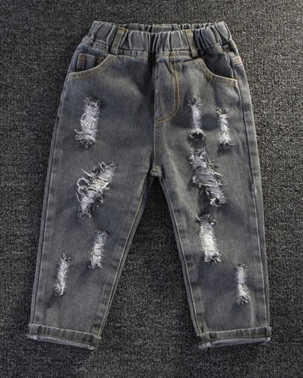 Distressed Elastic Waist Pants