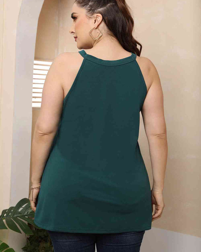 Plus Size Halter Neck Cutout Sleeveless Dress