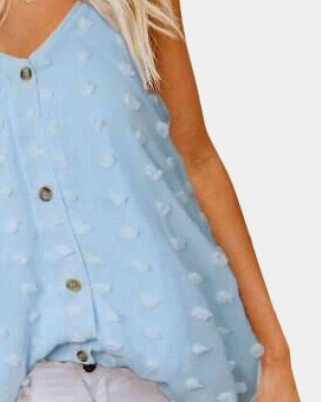 Swiss Dot V-Neck Buttoned Cami